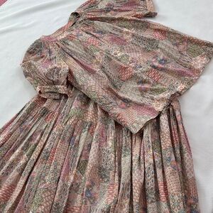 80’s calico patchwork peasant blouse and tiered skirt set